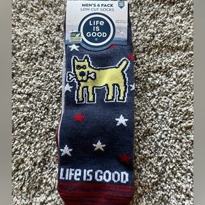 Life Is Good Men’s 6 Pack Low Cut Socks - Fits Sizes 6 - 12.5